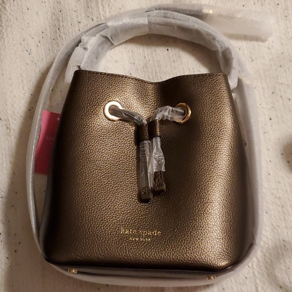 Kate Spade Eva Ash Metallic Bucket Bag - Picture 5 of 8